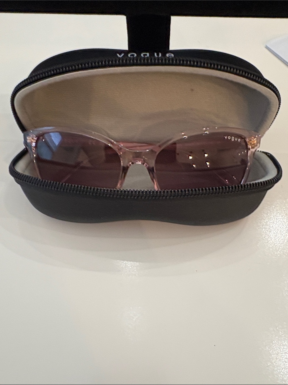 Vogue VO5520S Women’s Sunglasses Transparent Pink Butterfly Frame with Case